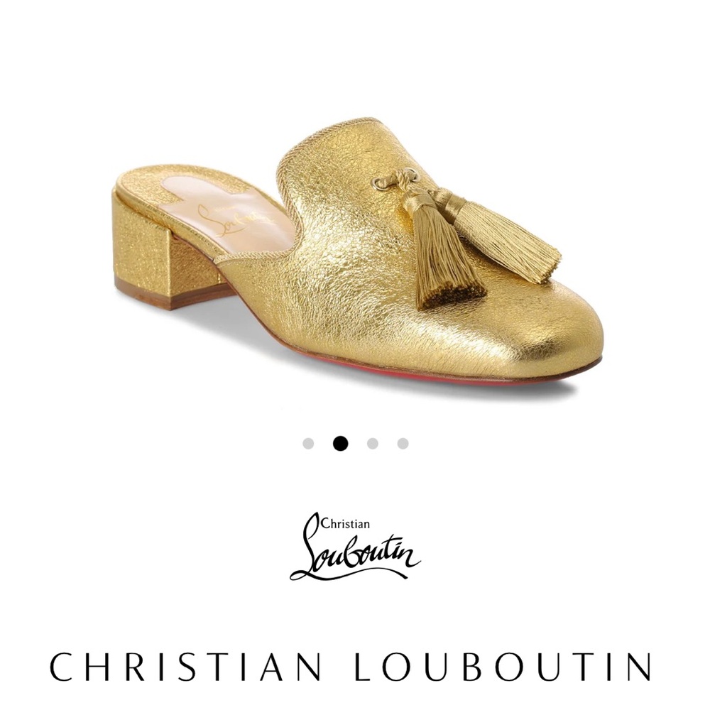 CHRISTIAN LOUBOUTIN
Barry 35 metallic gold leather mules